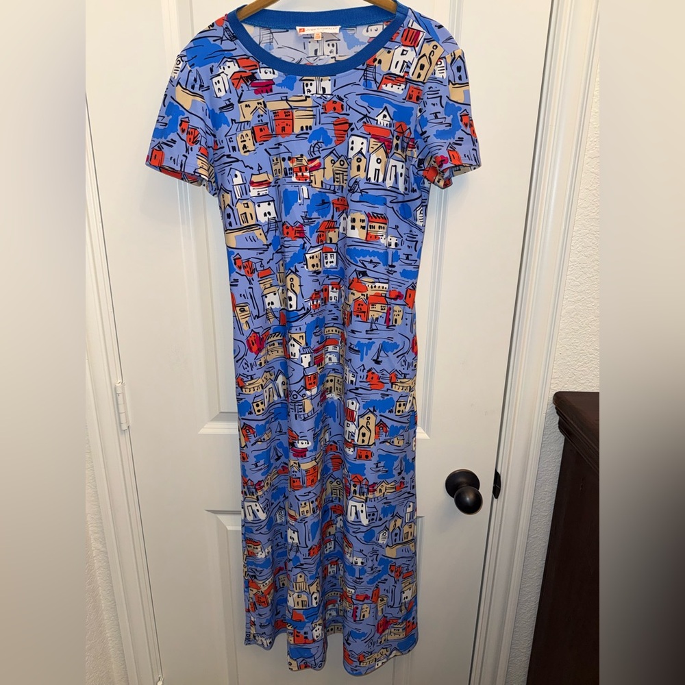Jude Connally Alexandra Stretch Sea Village Print Midi Dress XS